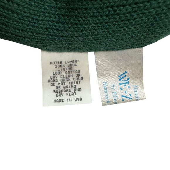 We-Z-Farm Handmade Green Wool Sheep Earflap Beanie Hat - Picture 6 of 10